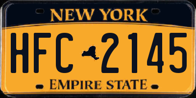 NY license plate HFC2145