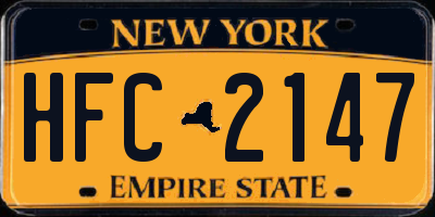 NY license plate HFC2147