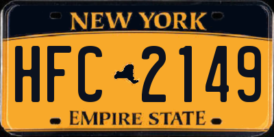 NY license plate HFC2149