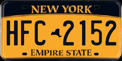 NY license plate HFC2152