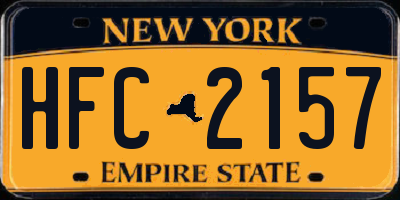 NY license plate HFC2157