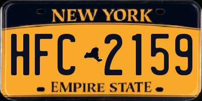 NY license plate HFC2159