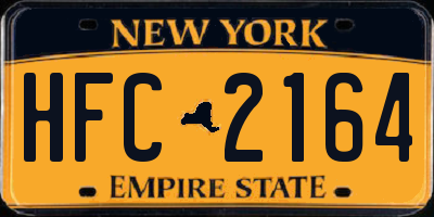 NY license plate HFC2164
