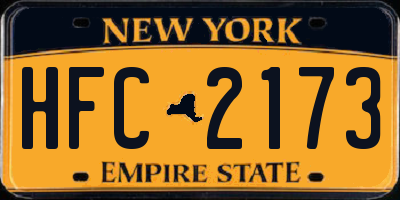 NY license plate HFC2173
