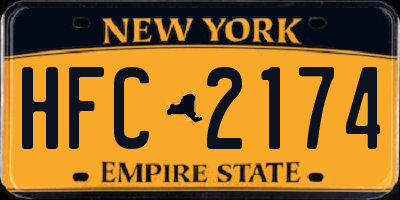 NY license plate HFC2174