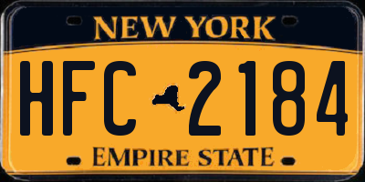 NY license plate HFC2184