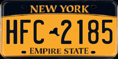 NY license plate HFC2185