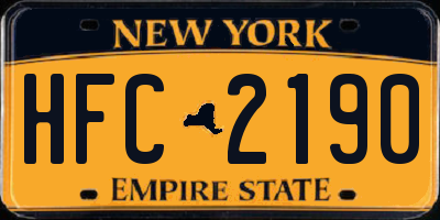 NY license plate HFC2190
