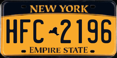 NY license plate HFC2196