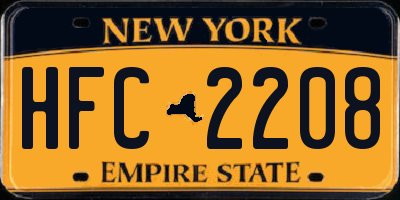 NY license plate HFC2208