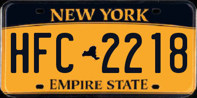 NY license plate HFC2218