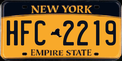 NY license plate HFC2219