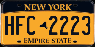 NY license plate HFC2223