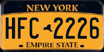 NY license plate HFC2226