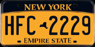 NY license plate HFC2229