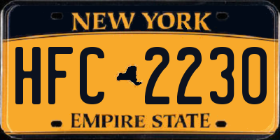 NY license plate HFC2230