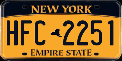 NY license plate HFC2251