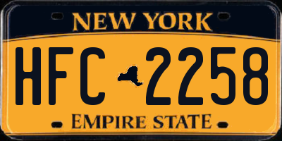 NY license plate HFC2258
