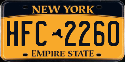 NY license plate HFC2260