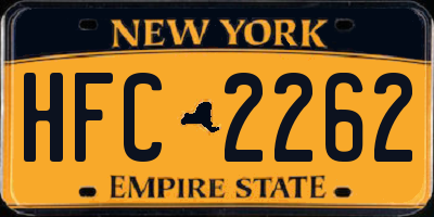 NY license plate HFC2262