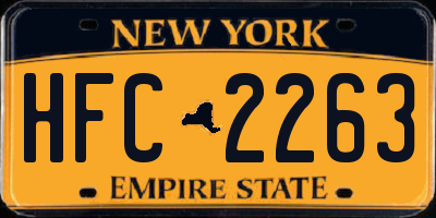 NY license plate HFC2263