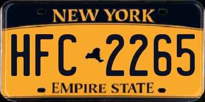 NY license plate HFC2265