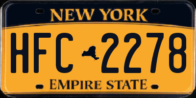 NY license plate HFC2278