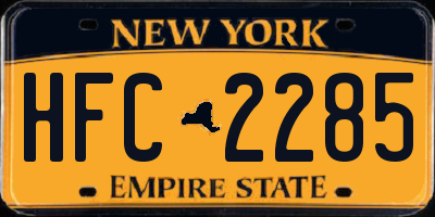 NY license plate HFC2285