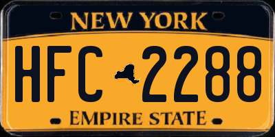 NY license plate HFC2288