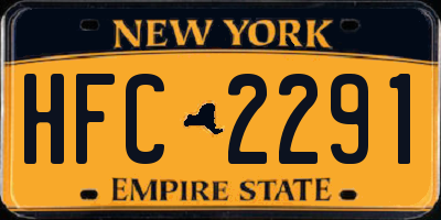 NY license plate HFC2291