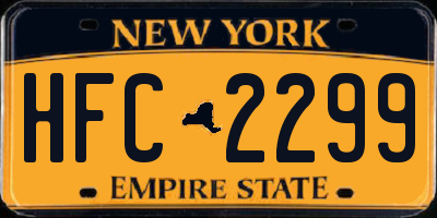 NY license plate HFC2299