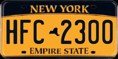 NY license plate HFC2300