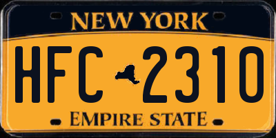 NY license plate HFC2310