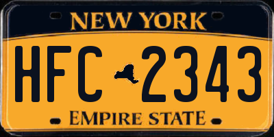 NY license plate HFC2343