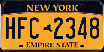 NY license plate HFC2348
