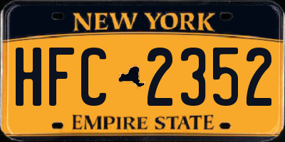 NY license plate HFC2352