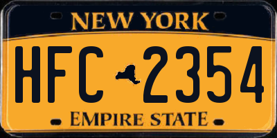 NY license plate HFC2354