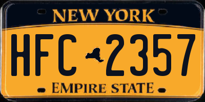 NY license plate HFC2357