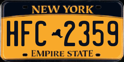 NY license plate HFC2359