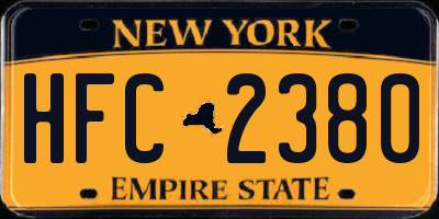 NY license plate HFC2380