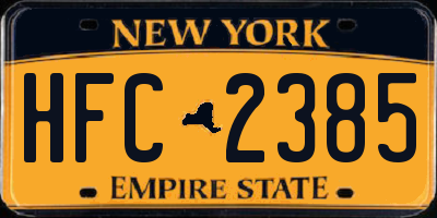 NY license plate HFC2385