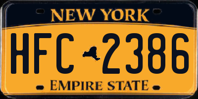 NY license plate HFC2386