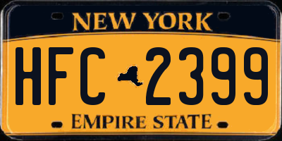 NY license plate HFC2399