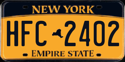 NY license plate HFC2402