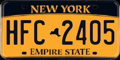 NY license plate HFC2405