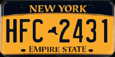 NY license plate HFC2431