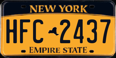 NY license plate HFC2437
