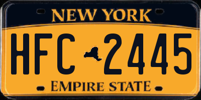 NY license plate HFC2445