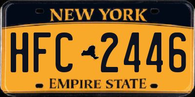 NY license plate HFC2446