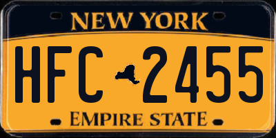 NY license plate HFC2455